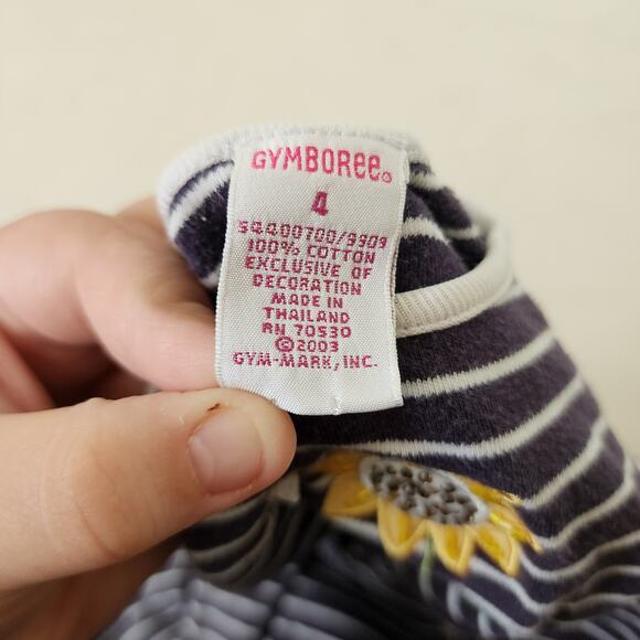 Vintage Y2k Gymboree Striped Sunflower Dress 4t - Picture 5 of 6